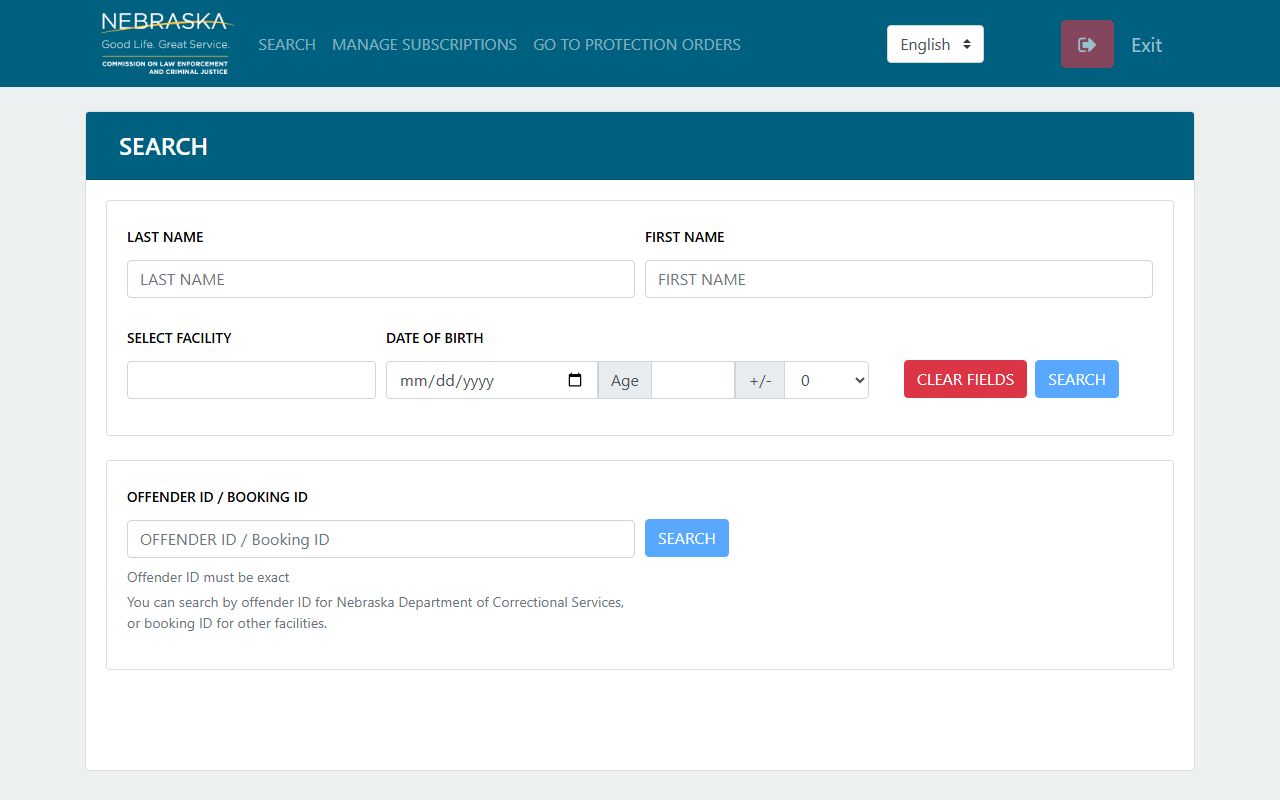 Nebraska NEVCAP offender search for custody notifications